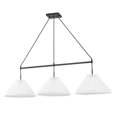 Steel Frame with Folded Fabric Shade Linear Pendant - LV LIGHTING