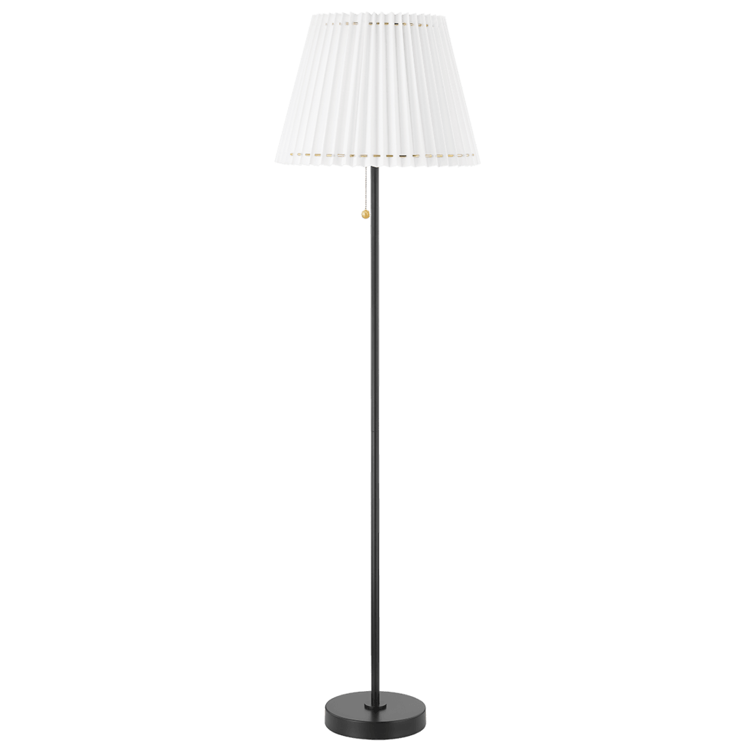 Steel with Folded Fabric Shade Floor Lamp - LV LIGHTING