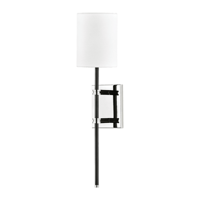Steel Rod with White Fabric Drum Shade Wall Sconce - LV LIGHTING