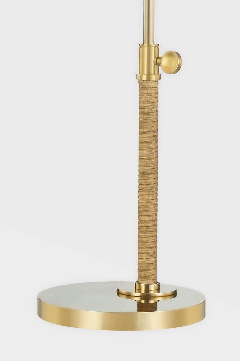 Aged Brass with Hand Wrapped Rattan Rod Table Lamp - LV LIGHTING