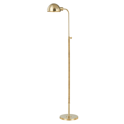 Aged Brass with Hand Wrapped Rattan Rod Floor Lamp - LV LIGHTING