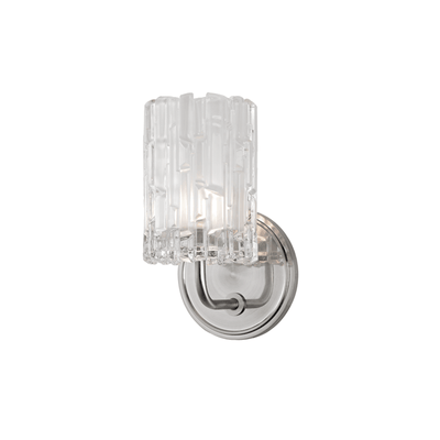 Steel with Clear Chiseled Glass Shade Wall Sconce - LV LIGHTING