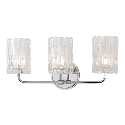 Steel with Clear Chiseled Glass Shade Vanity Light - LV LIGHTING