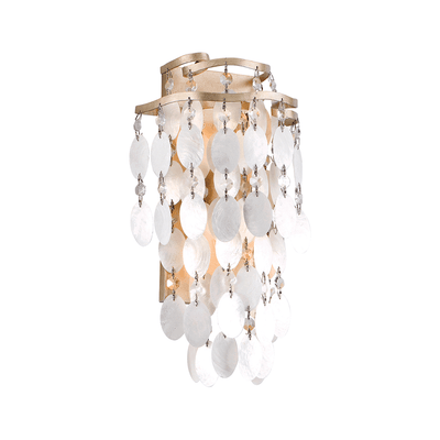 Champagne Leaf with Capiz Shell and Crystal Wall Sconce - LV LIGHTING