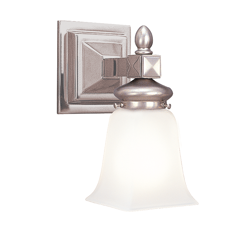 Steel with Frosted Tulip Shade Wall Sconce - LV LIGHTING