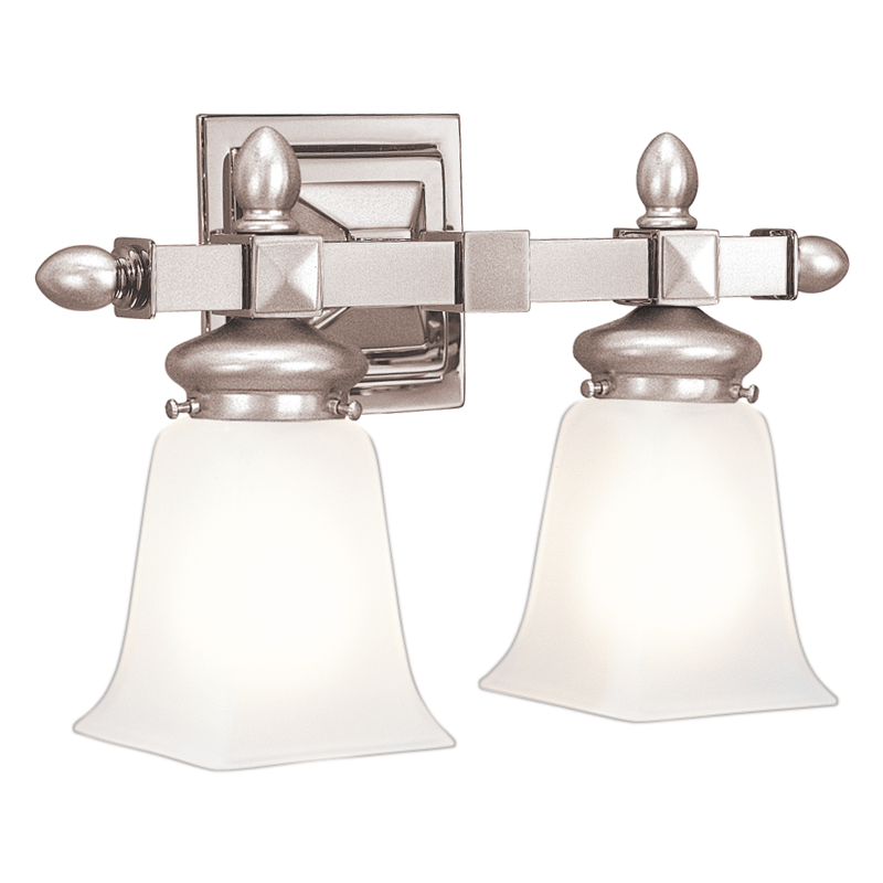 Steel with Frosted Tulip Shade Vanity Light - LV LIGHTING
