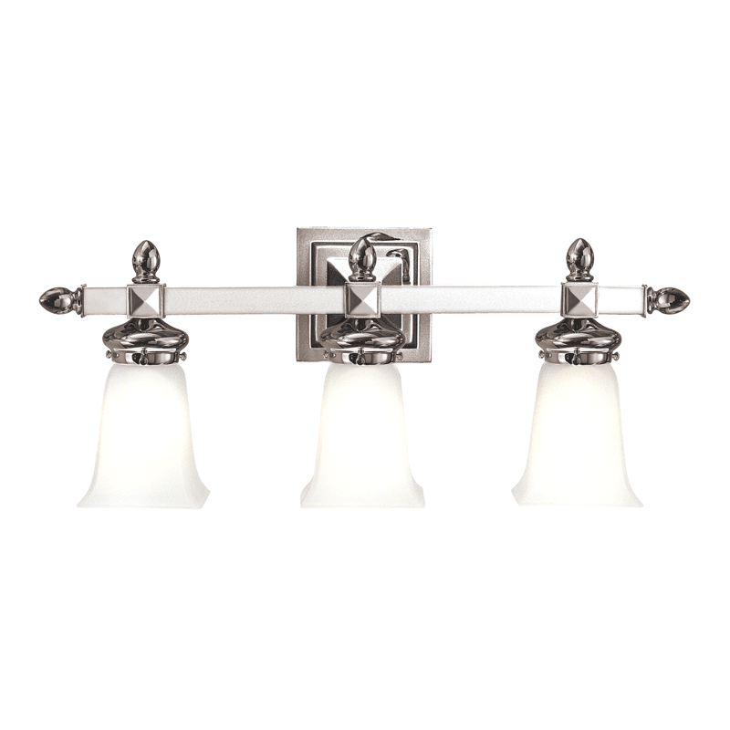 Steel with Frosted Tulip Shade Vanity Light - LV LIGHTING