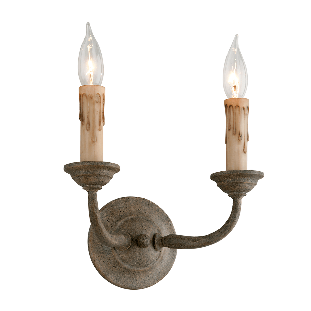 Earthen Brozne with Candle Sleeve 2 Light Wall Sconce - LV LIGHTING