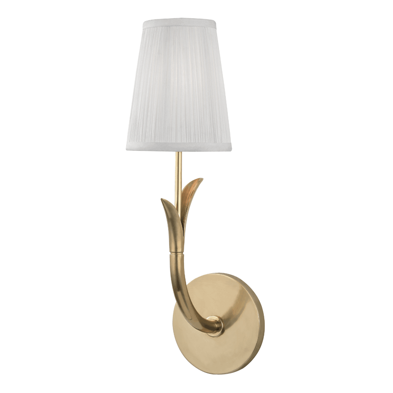 Steel Leaf Arm with Fabric Shade Wall Sconce - LV LIGHTING