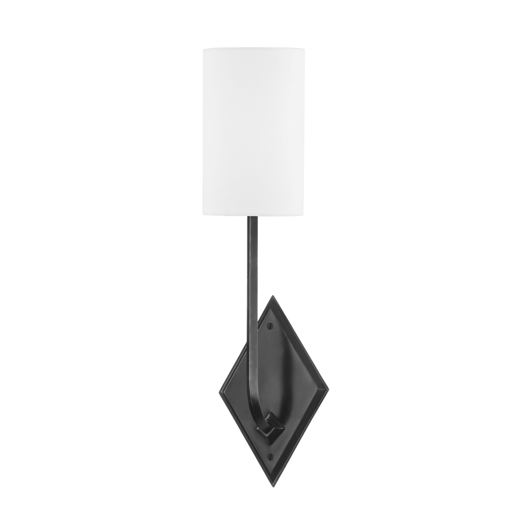 Steel Diamond Plate with Fabric Shade Wall Sconce - LV LIGHTING