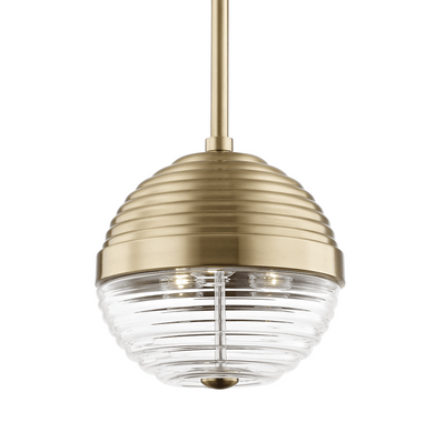 Steel with Clear Glass Shade Honey Hive Tiers Pendant - LV LIGHTING