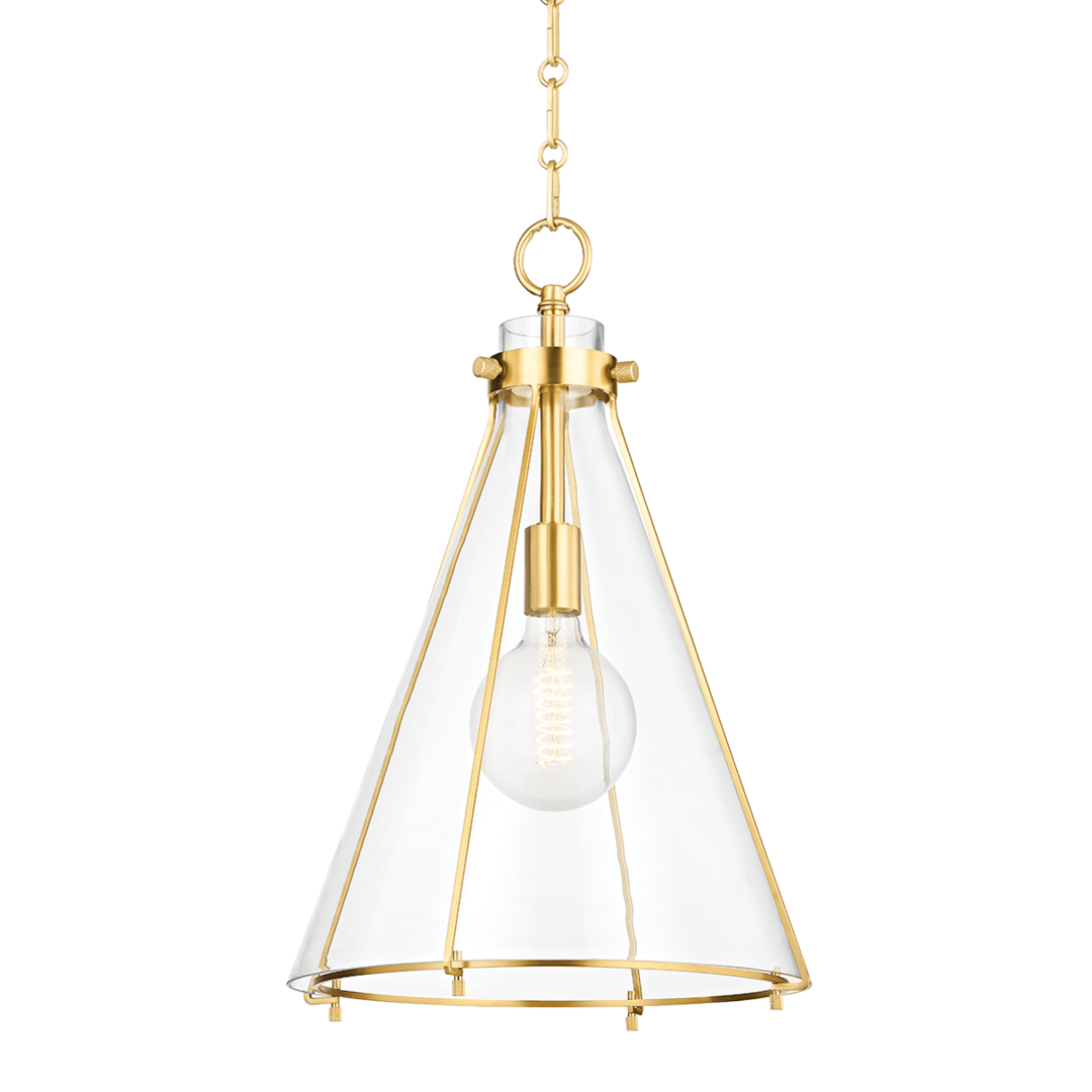 Steel with Clear Glass Shade Pendant - LV LIGHTING