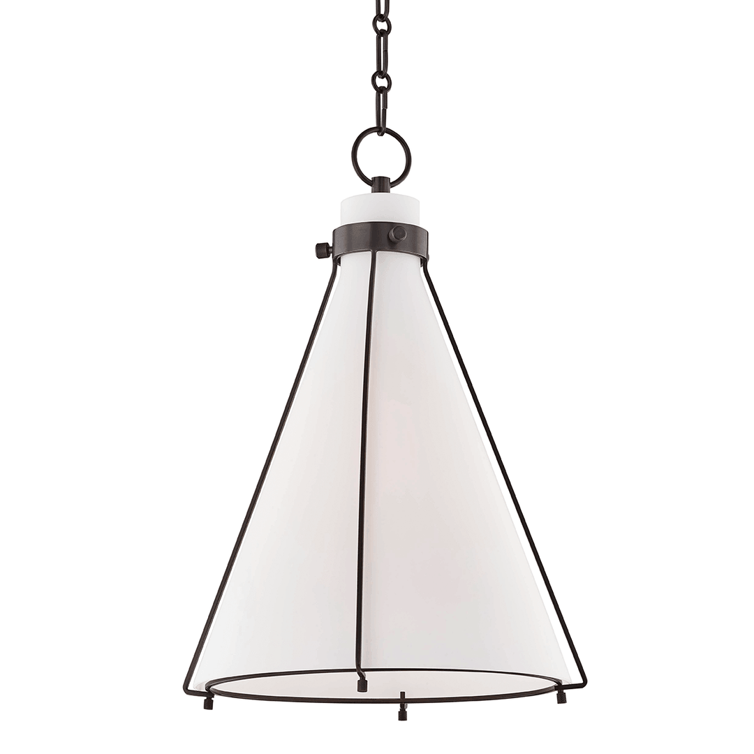 Steel with Opal Glass Shade Pendant - LV LIGHTING