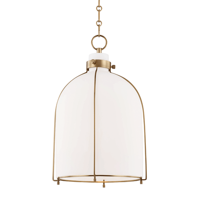 Steel with Opal Glass Shade Bird Cage Pendant - LV LIGHTING