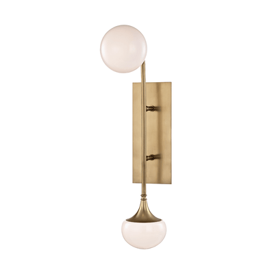 Steel with Opal Glossy Glass Globe Wall Sconce - LV LIGHTING