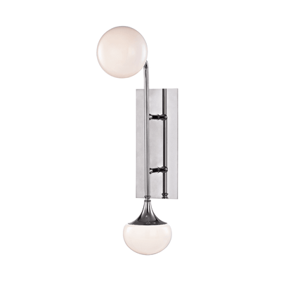 Steel with Opal Glossy Glass Globe Wall Sconce - LV LIGHTING