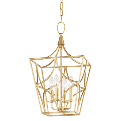 Gold Leaf with Open Air Frame Pendant - LV LIGHTING