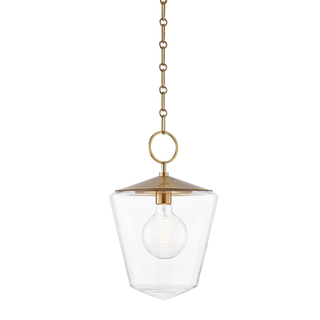 Steel with Handcrafted Clear Glass Shade Pendant
