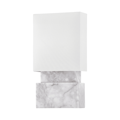 Marble Base with White Fabric Shade Wall Sconce - LV LIGHTING