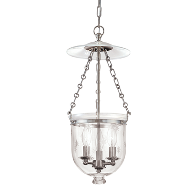 Steel with Clear Glass Bowl Shade Pendant