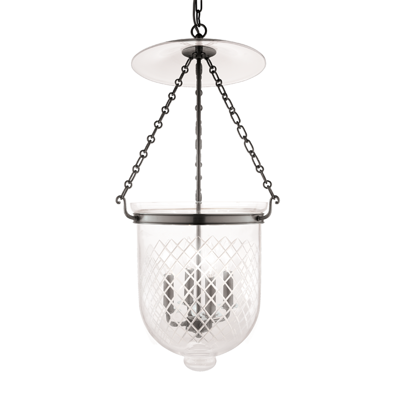 Steel with Clear Glass Bowl Shade Pendant