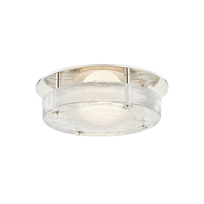 Steel with Clear Glass Round Shade Flush Mount