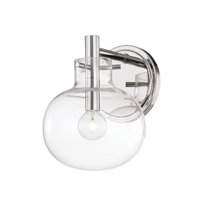Steel with Clear Glass Shade Wall Sconce