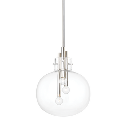 Steel Rod with Clear Glass Shade Pendant