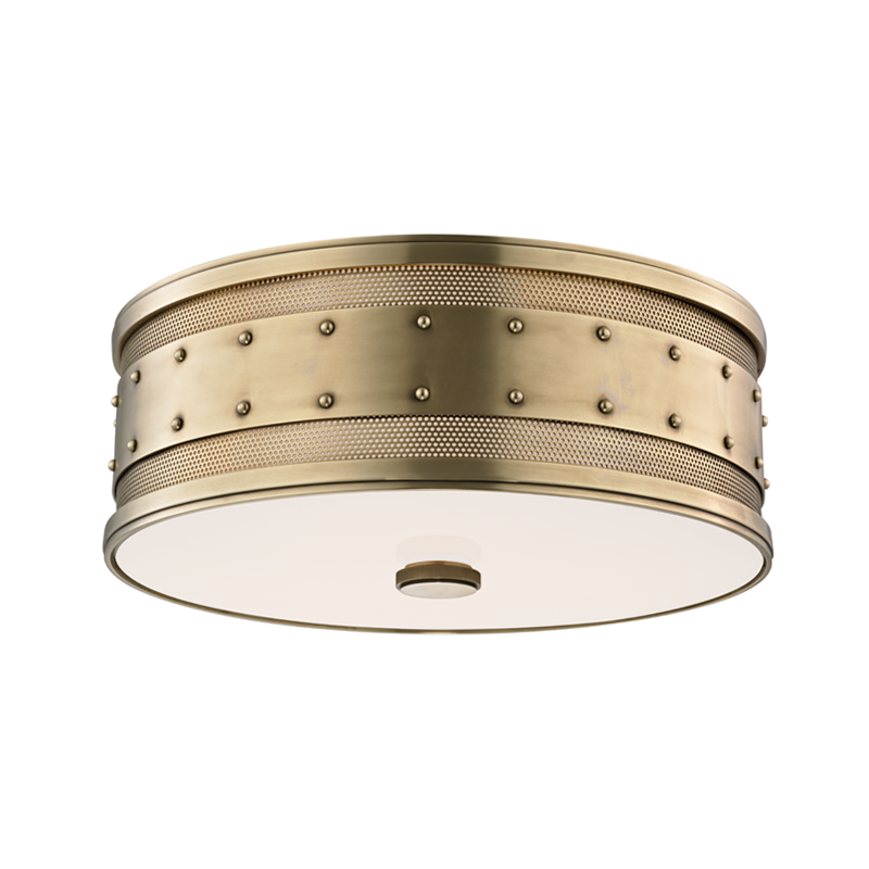 Steel Frame with Frosted Glass Shade Industrial Style Flush Mount