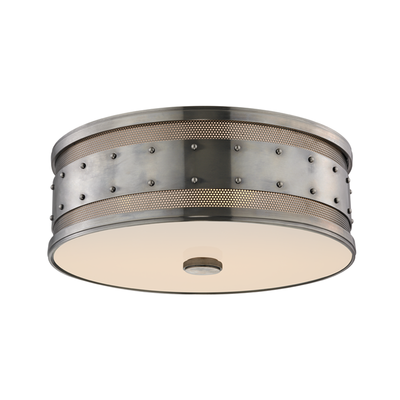Steel Frame with Frosted Glass Shade Industrial Style Flush Mount