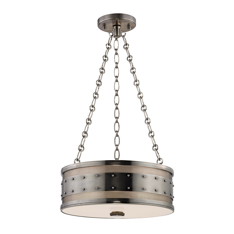 Steel Frame with Frosted Glass Shade Industrial Style Pendant
