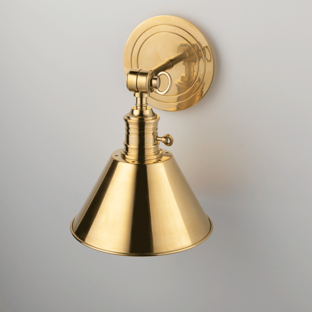 Steel Adjustable Cone Shade Wall Sconce - LV LIGHTING