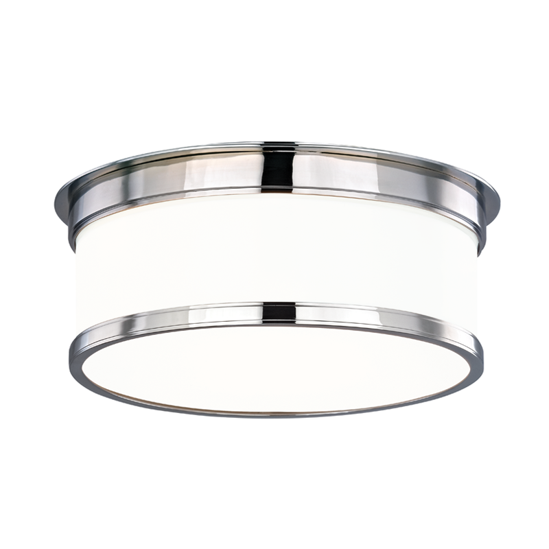 Steel Frame with Opal Glossy Glass Shade Flush Mount