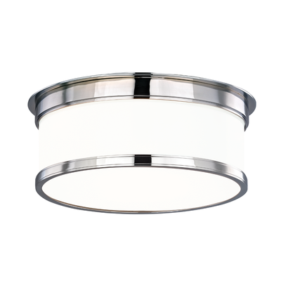 Steel Frame with Opal Glossy Glass Shade Flush Mount