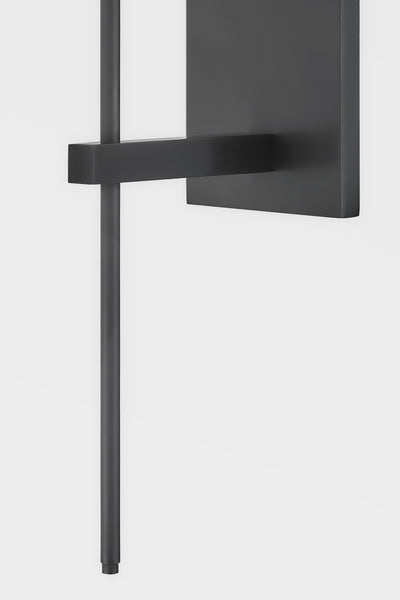 Sttel Arm and Rod with White Fabric Shade Wall Sconce