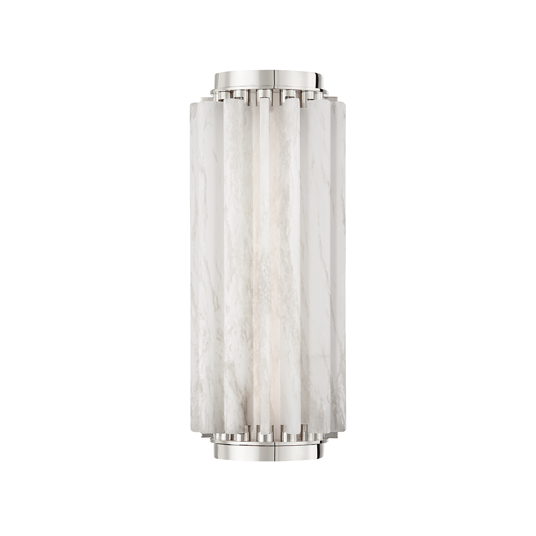 Steel with Spanish Alabaster Shade Wall Sconce