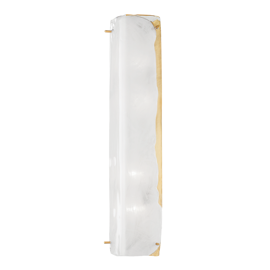 Steel with Piastra with White Glass Shade Wall Sconce