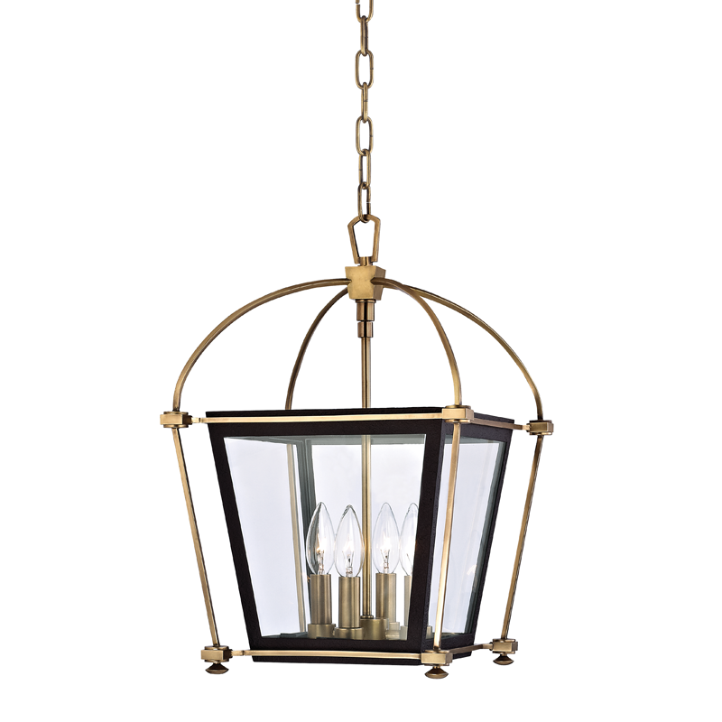 Steel Frame with Clear Glass Shade Caged Pendant