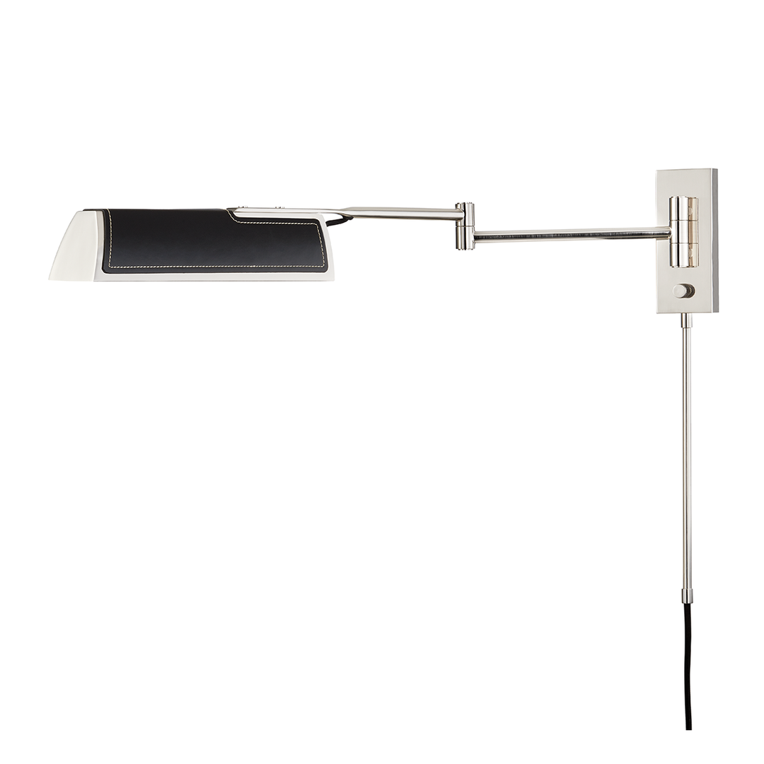 Steel with Adjustable Arm Plug in Wall Sconce