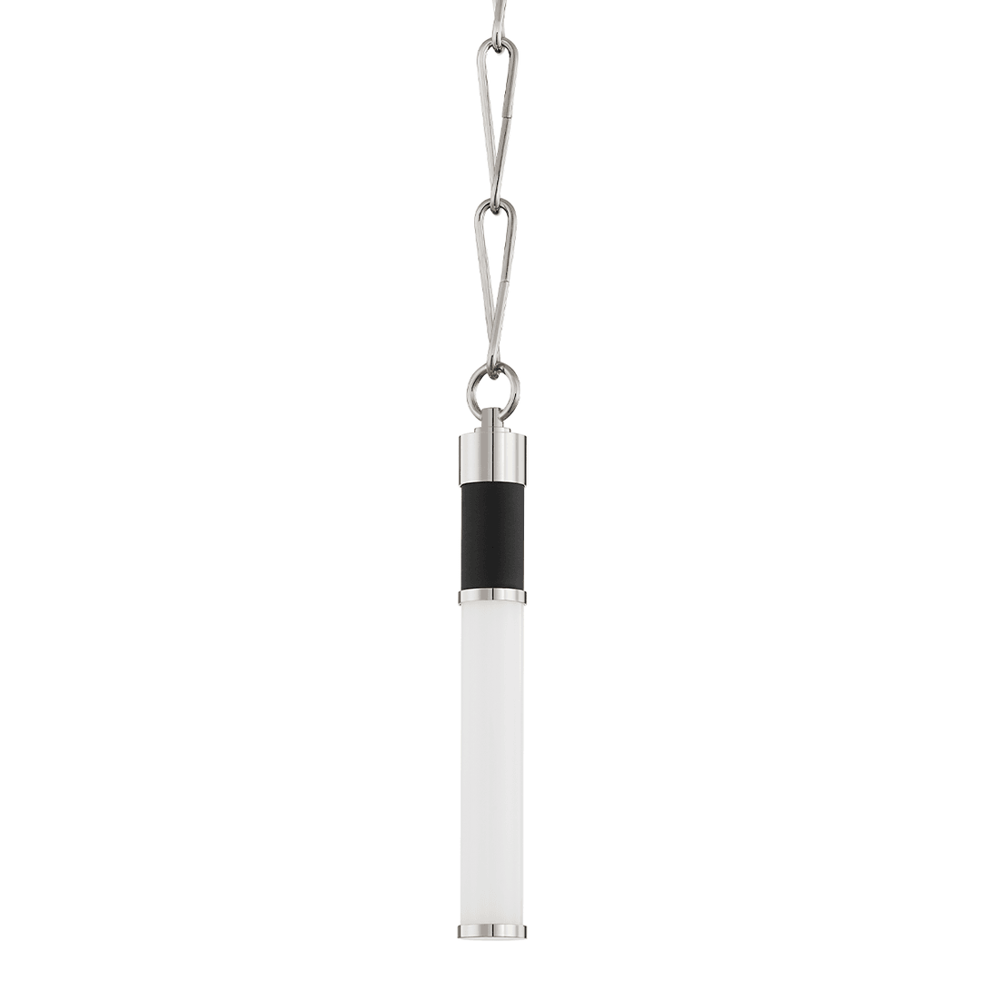 LED Steel with Cylindrical Opal Glossy Glass Shade Pendant - LV LIGHTING