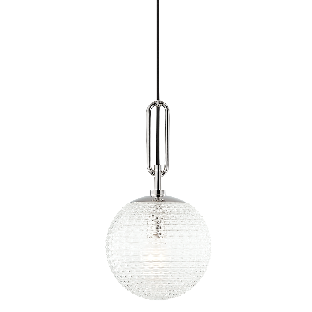 Steel with Hanging Clear Glass Globe Pendant