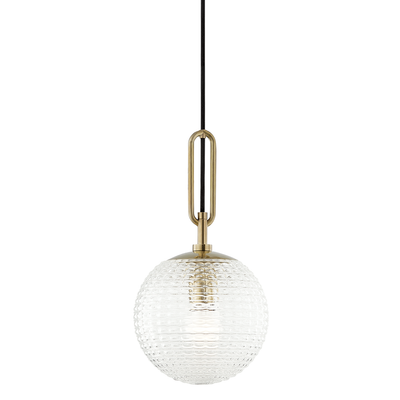 Steel with Hanging Clear Glass Globe Pendant