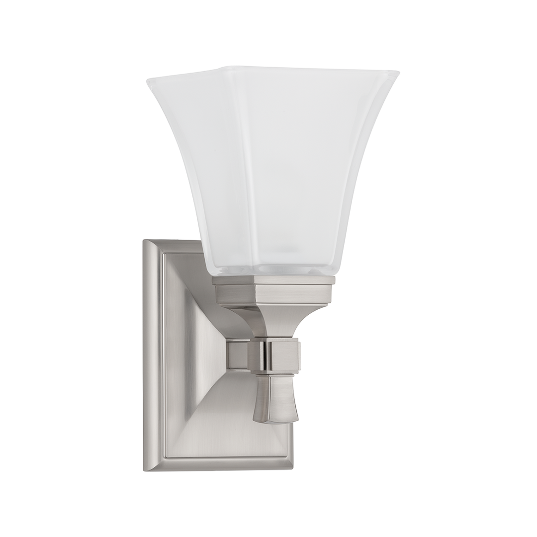 Steel Frame with Frosted Glass Shade Wall Sconce