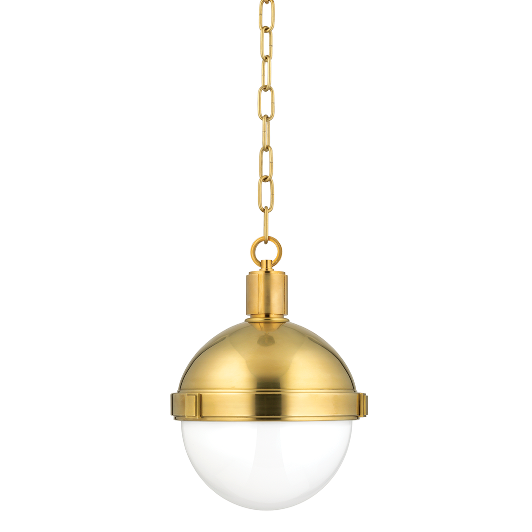 Steel Frame with Frosted Glass Globe Pendant