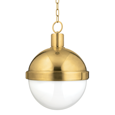 Steel Frame with Frosted Glass Globe Pendant