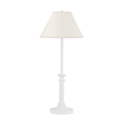 White Plaster Base with Fabric Shade Table Lamp