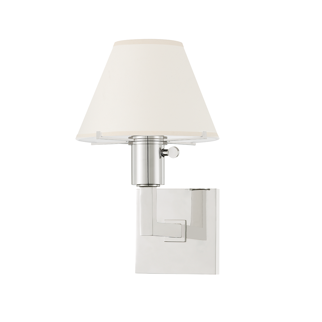 Steel Square Arm with Fabric Shade Wall Sconce