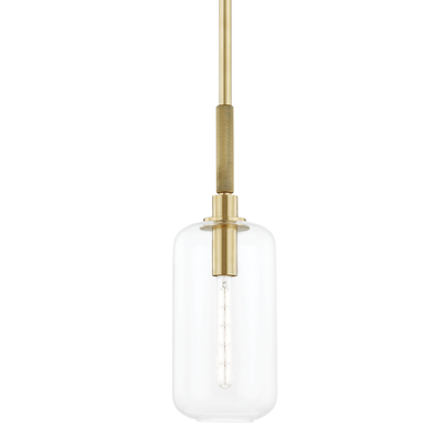 Steel Rod with Clear Glass Shade Pendant