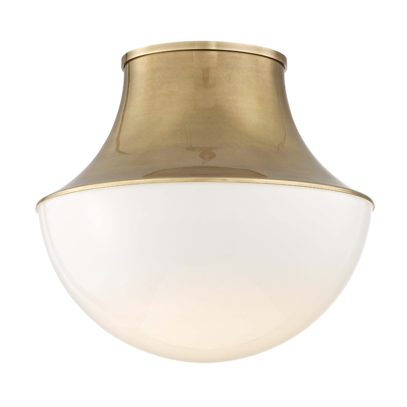 Steel Frame with Frosted Glass Shade Flush Mount