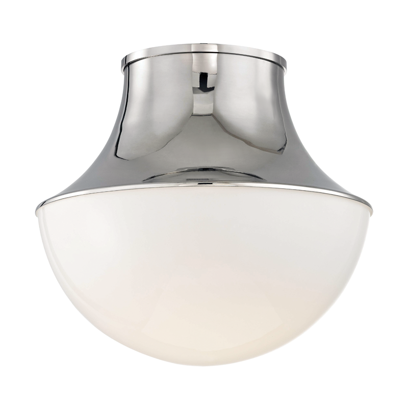 Steel Frame with Frosted Glass Shade Flush Mount